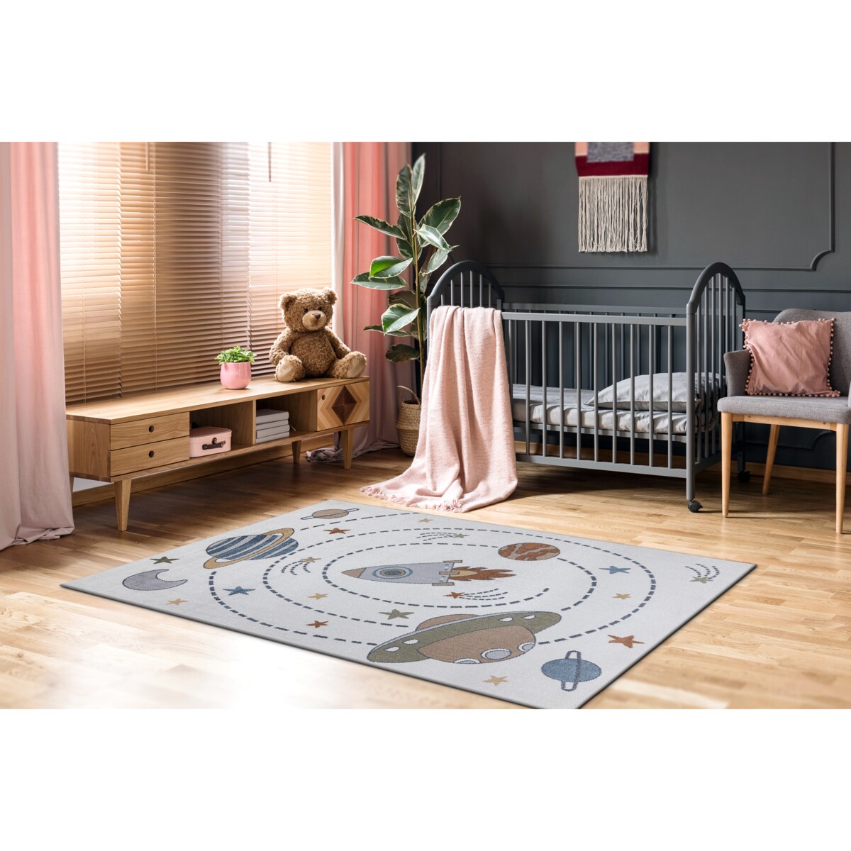 Dywan BONO 8288 Kosmos, planety kremowy / 140x190 cm