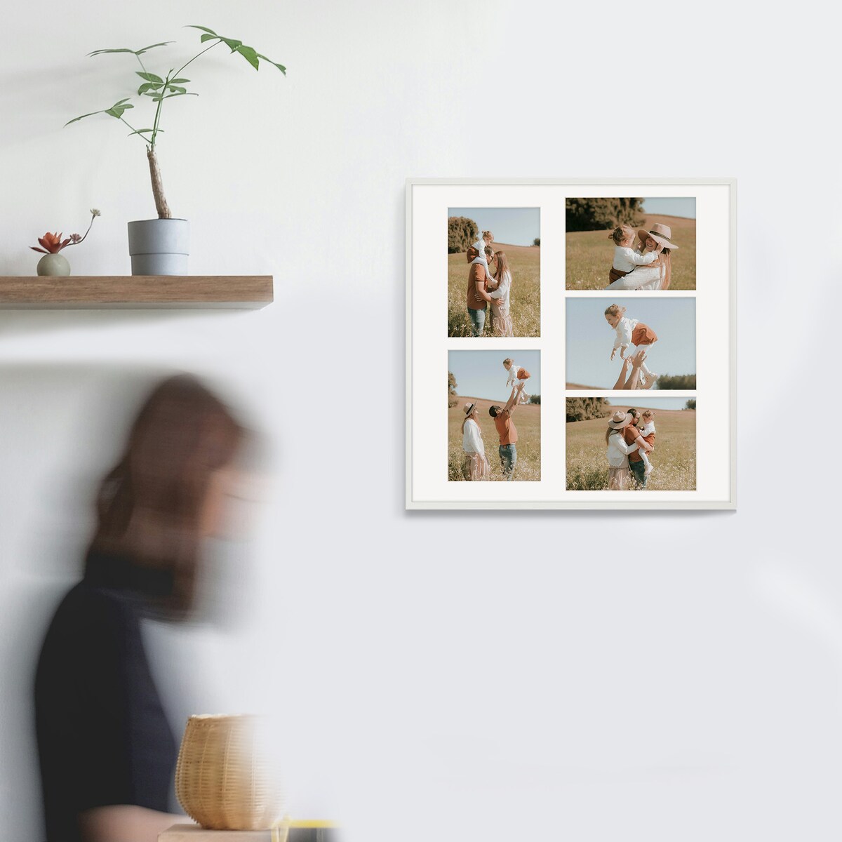 Ramka na zdjęcia 5x 15x21 cm biała galeria na 5 zdjęć multirama collage 50x50 cm FRAMAI