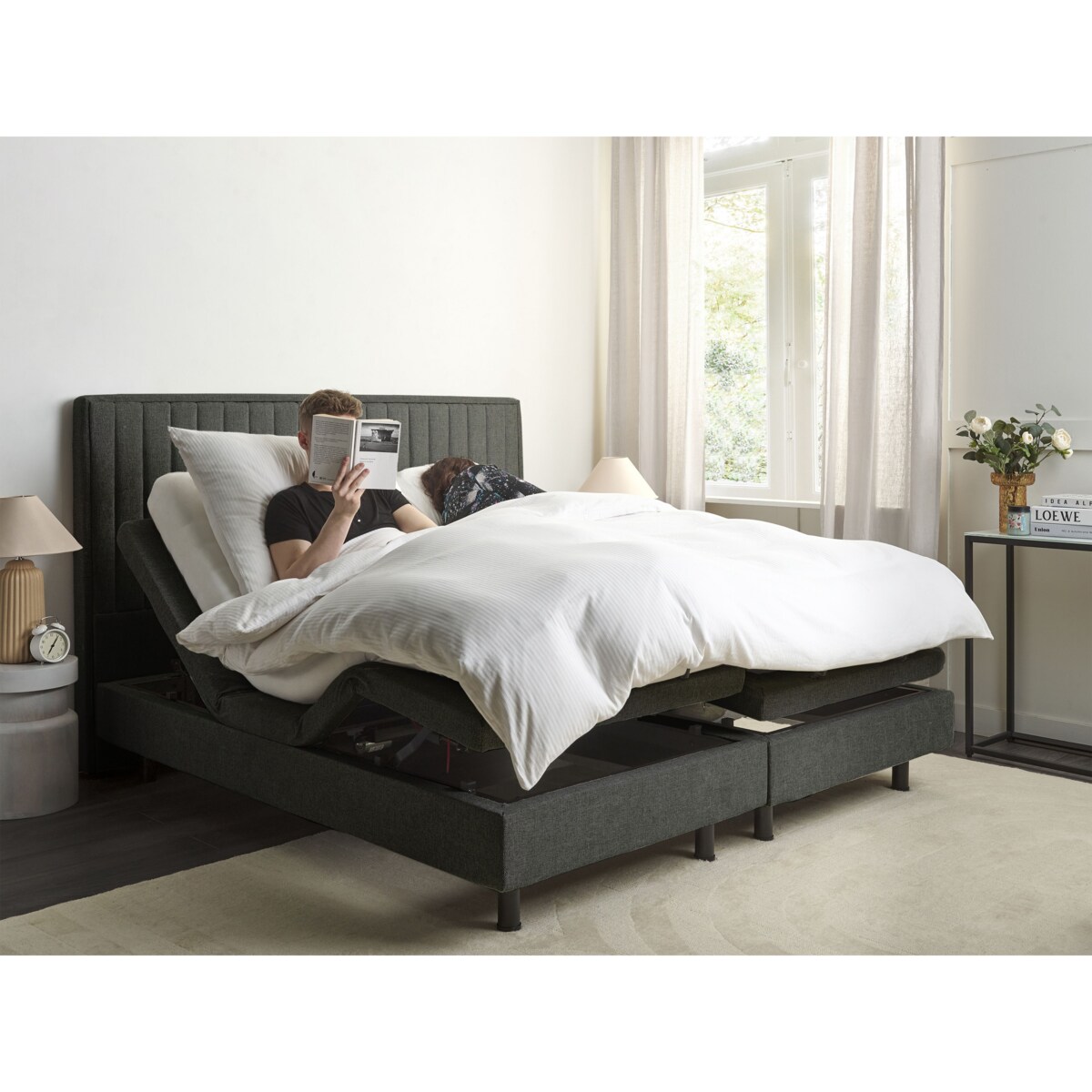 Łóżko regulowane DUKE II 160 x 200 cm Ciemnoszary