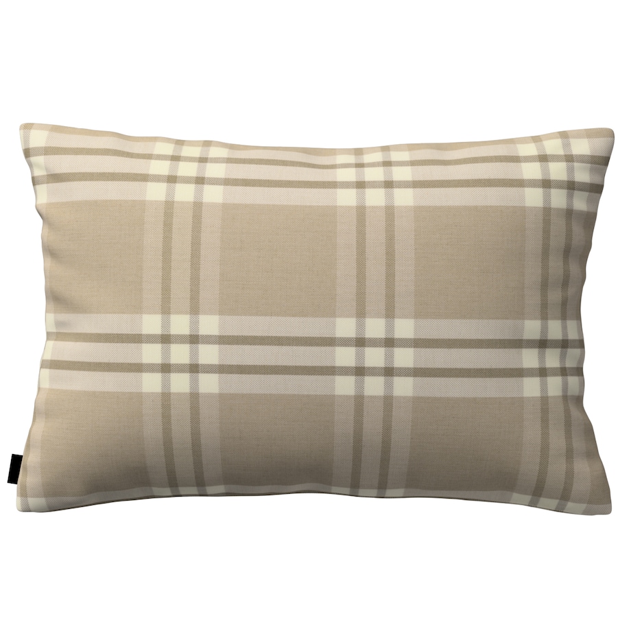 Poszewka Kinga na poduszkę prostokątną 60x40 krata beżowa