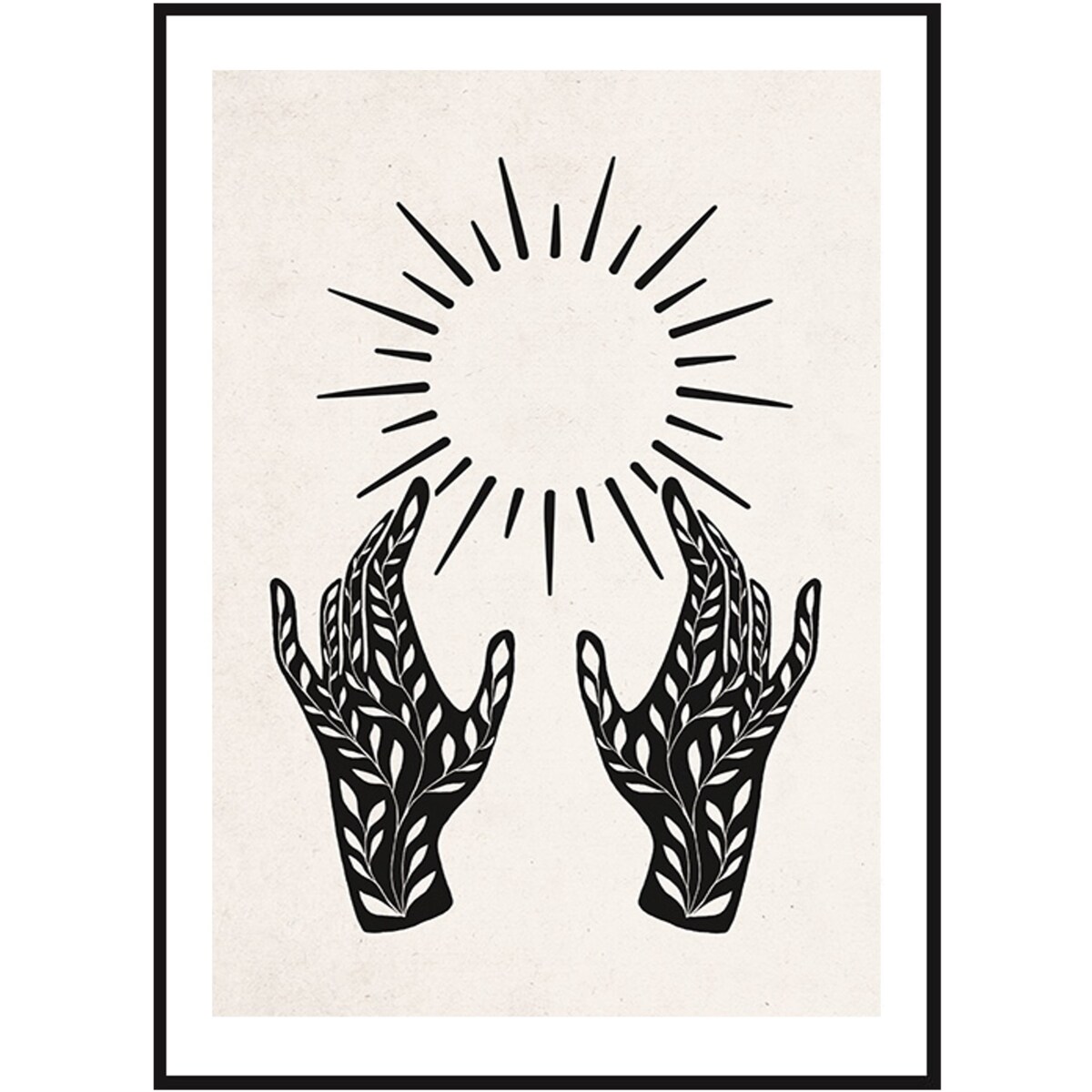 Poster Story, Plakat, Obraz - Dwie Dłonie i Słońce, wymiary 60 x 84 cm