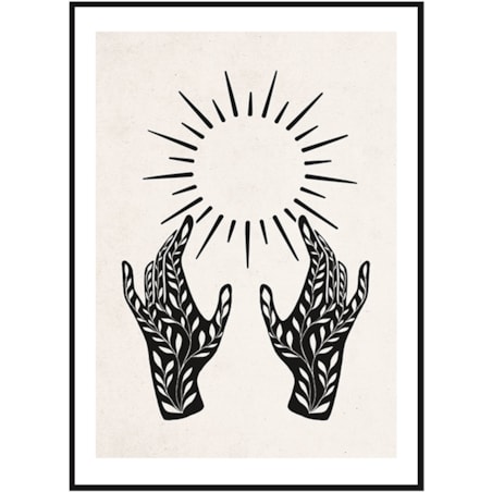 Poster Story, Plakat, Obraz - Dwie Dłonie i Słońce, wymiary 60 x 84 cm