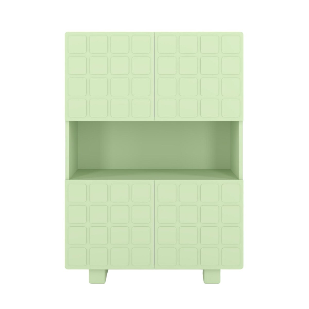 Nowoczesna komoda z frontami 3D Skandica CUBO HIGH / kolor pudrowa zieleń / szer. 85 cm