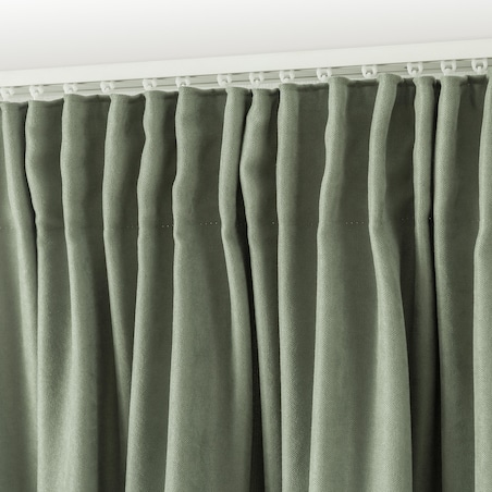 Zasłona na taśmie marszczącej szałwiowa aksamitna 140 x 280 cm 1 szt. 140x280 pastelowy