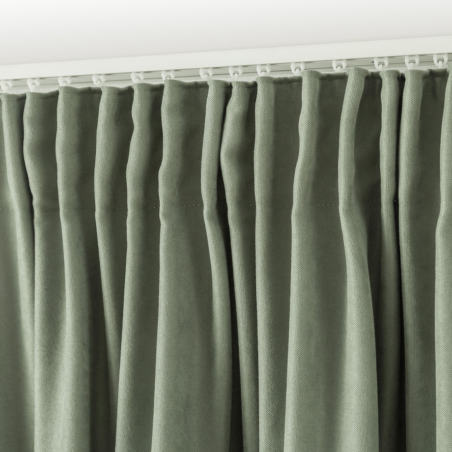 Zasłona na taśmie marszczącej szałwiowa aksamitna 140 x 280 cm 1 szt. 140x280 pastelowy