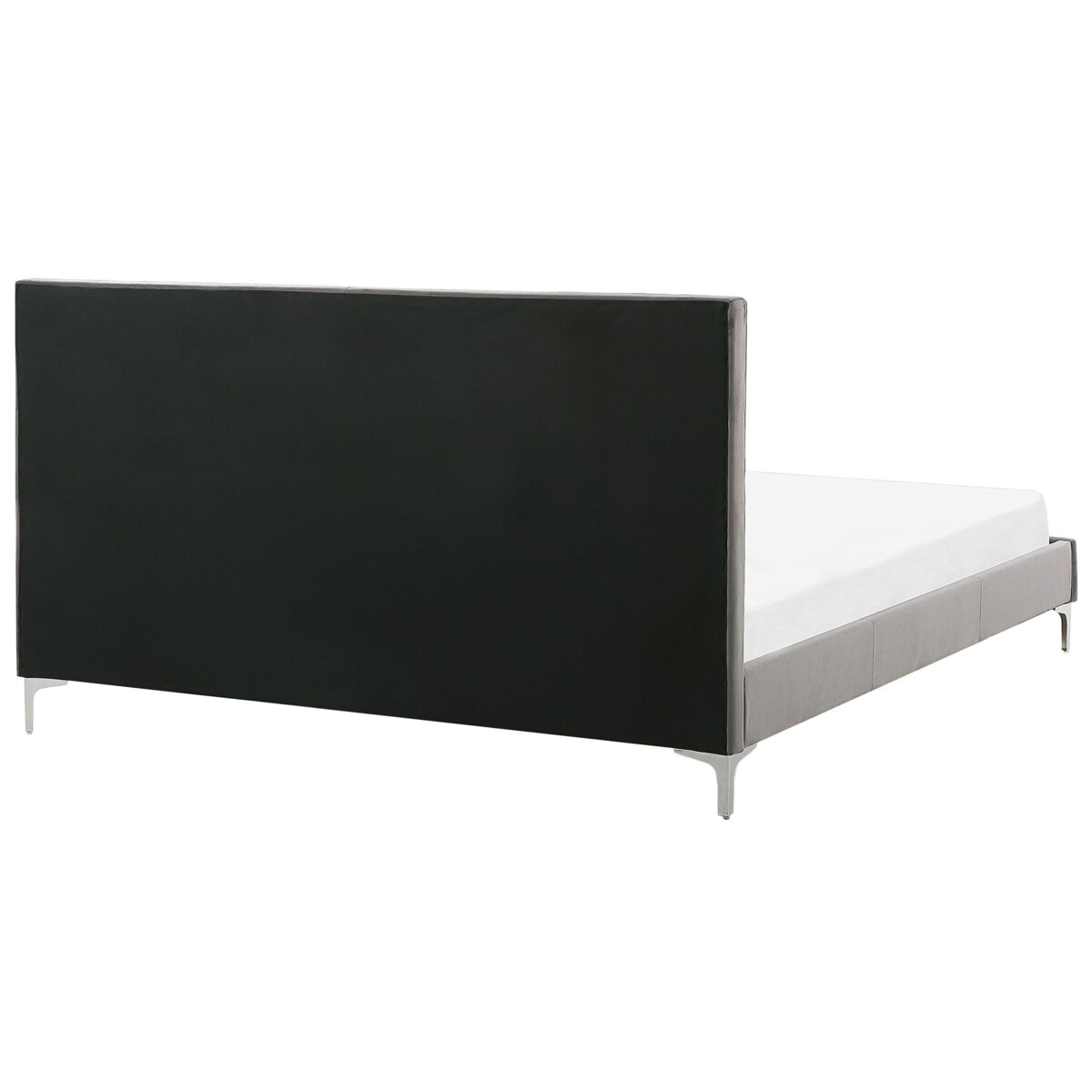 Łóżko welurowe 180 x 200 cm szare AMBERT