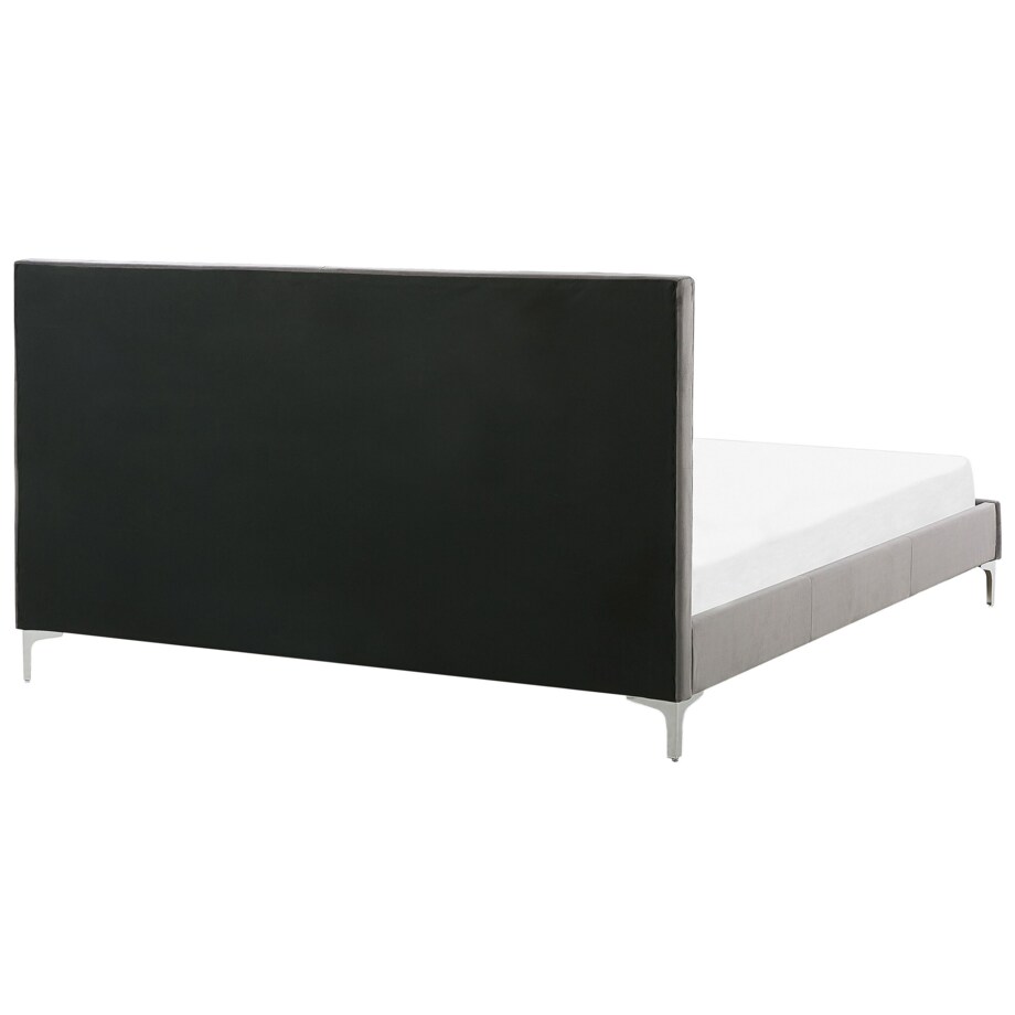 Łóżko welurowe 180 x 200 cm szare AMBERT