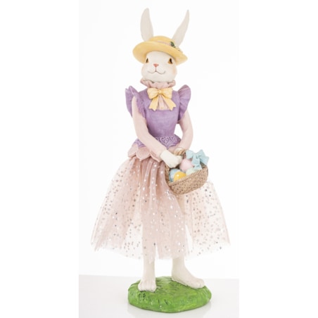 Dekoracja - króliczka w tiulowej spódniczce 36x17x16 cm