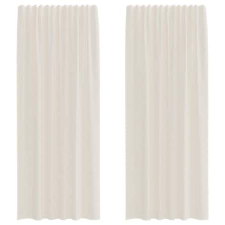 vidaXL Zasłony woalowe z kieszeniami na drążek 2 szt. Kremowe