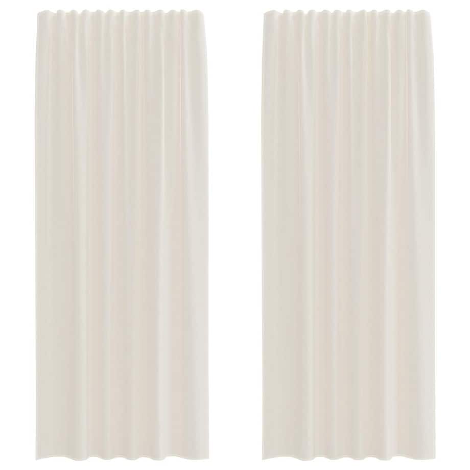 vidaXL Zasłony woalowe z kieszeniami na drążek 2 szt. Kremowe