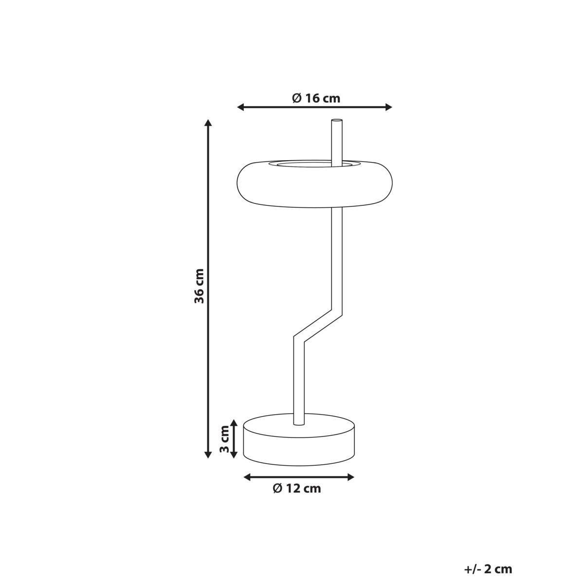 Bezprzewodowa lampa stołowa metalowa czarna ALVIELA