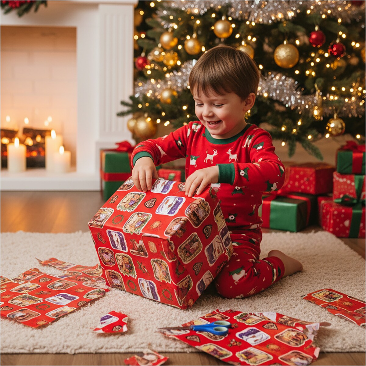 Papier Prezentowy Do Pakowania Prezentów 25 m MEGAROLKA Świąteczny Do Paczek Boże Narodzenie Ozdobny