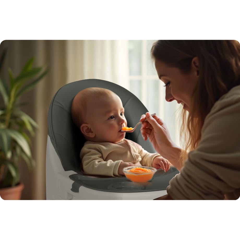 Krzesełko do karmienia dla dzieci Ricokids Mani szare 3w1 regulowane fotelik tacka