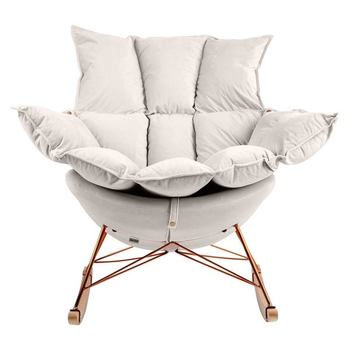 Bujany fotel do salonu Swing velvet KH1301100127 King Home z poduszką beżowy