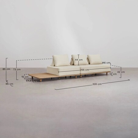 Zestaw ogrodowy: 2-częściow sofa ze stolikiem, fotelem i stolikiem kawowym Portet acacia