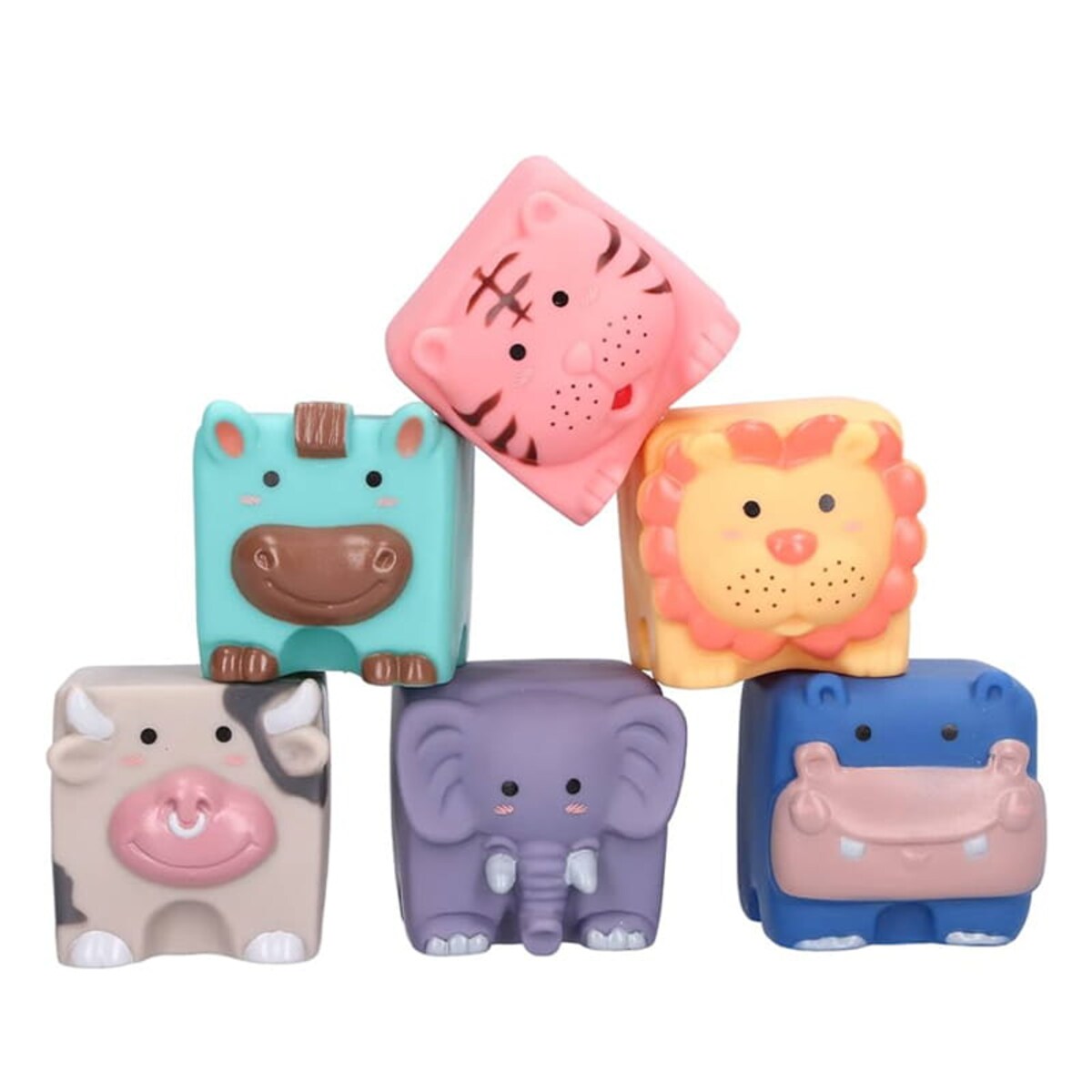 Zwierzątka ZOO - miękkie klocki sensoryczne 6 szt