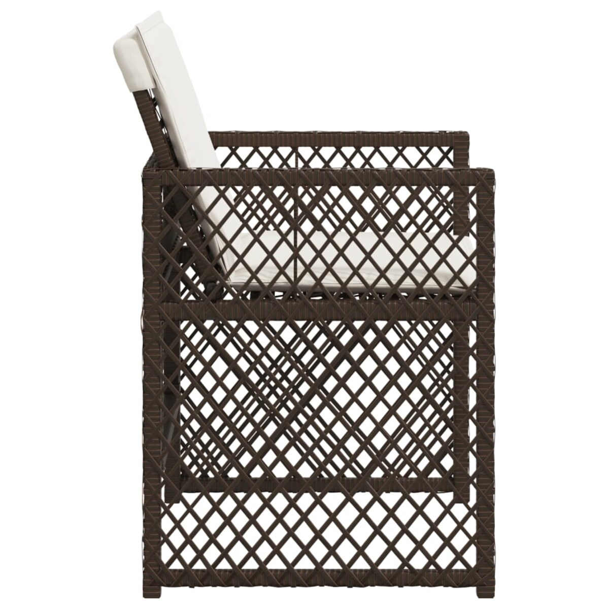 vidaXL Krzesła ogrodowe z poduszkami, 4 szt., brązowe, polirattan