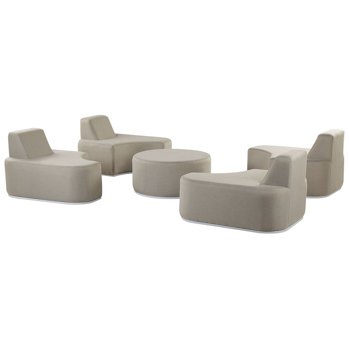 Zestaw ogrodowy ze stolikiem dla 4 osób FABRO Modułowy Jasnoszary