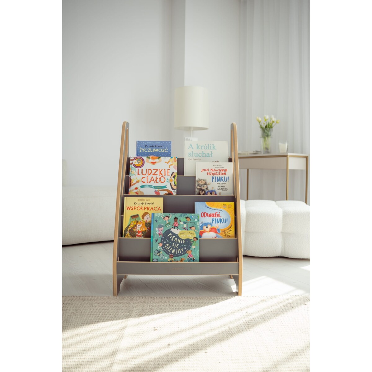 MINI biblioteczka montessori - szara