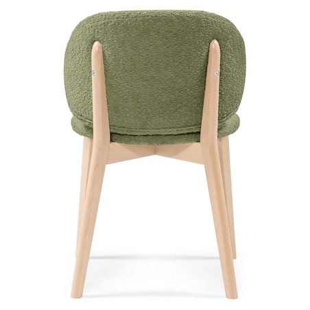 Krzesło SELMA oliwkowozielone/buk/boucle 79x48x48 cm