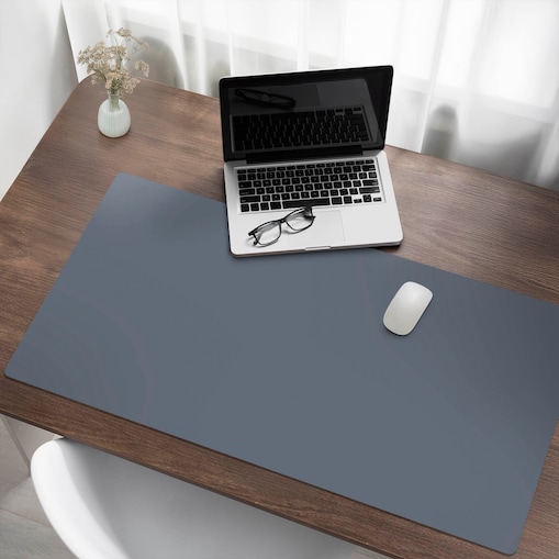 Szara mata na biurko Kolor Ciemnoniebieski, 120x60 cm