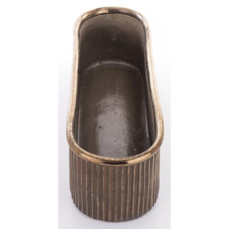 Kwietnik-osłonka kamionkowa 11,5x38,5x13 cm złotobrązowa