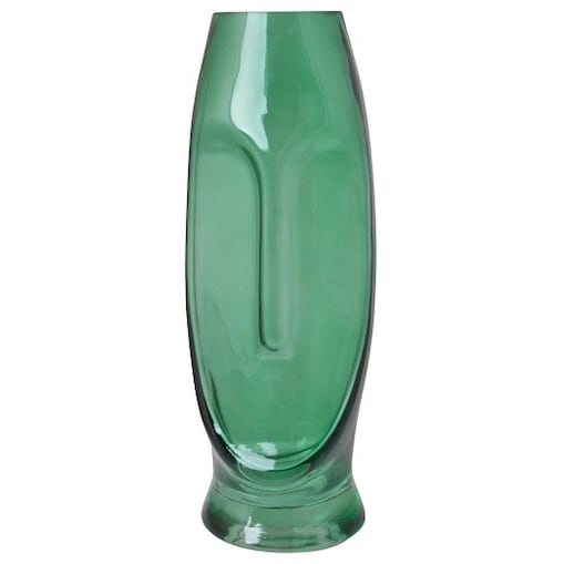 Wazon szklany 30x11x11 cm FACE zielony