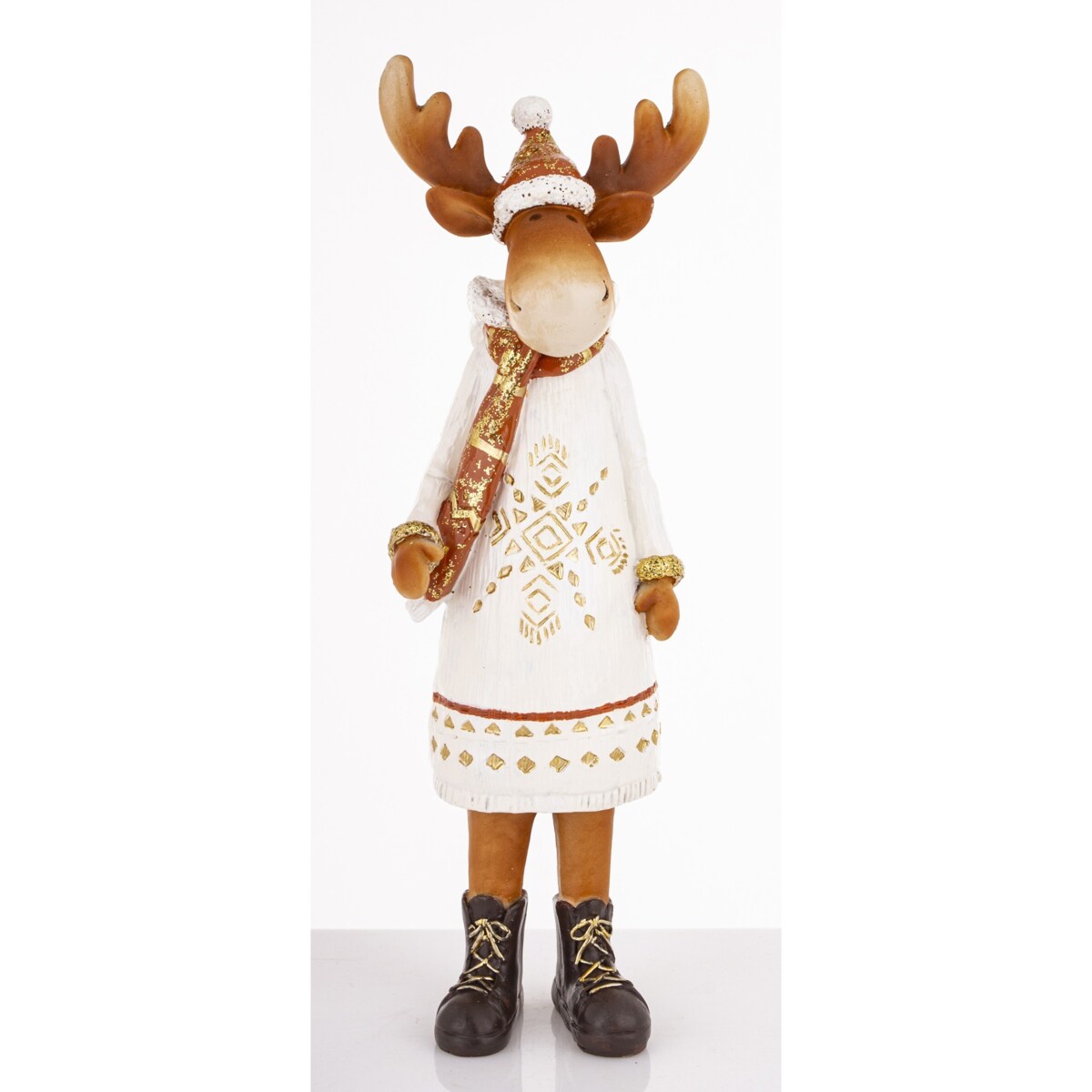 Figurka - łoś 33x10x10 cm ALCE w białej sukience