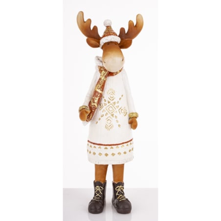 Figurka - łoś 33x10x10 cm ALCE w białej sukience