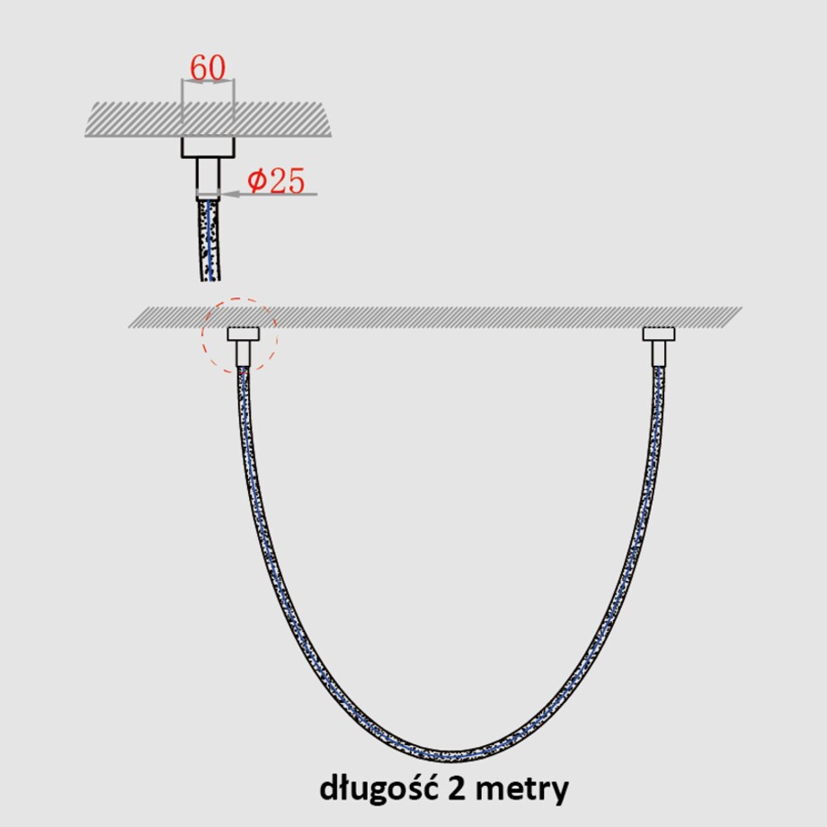 Regulowana lampa zwieszana Rope LP-642/2M Smart LED 25W 2700K-6500K lina do salonu złoty biały