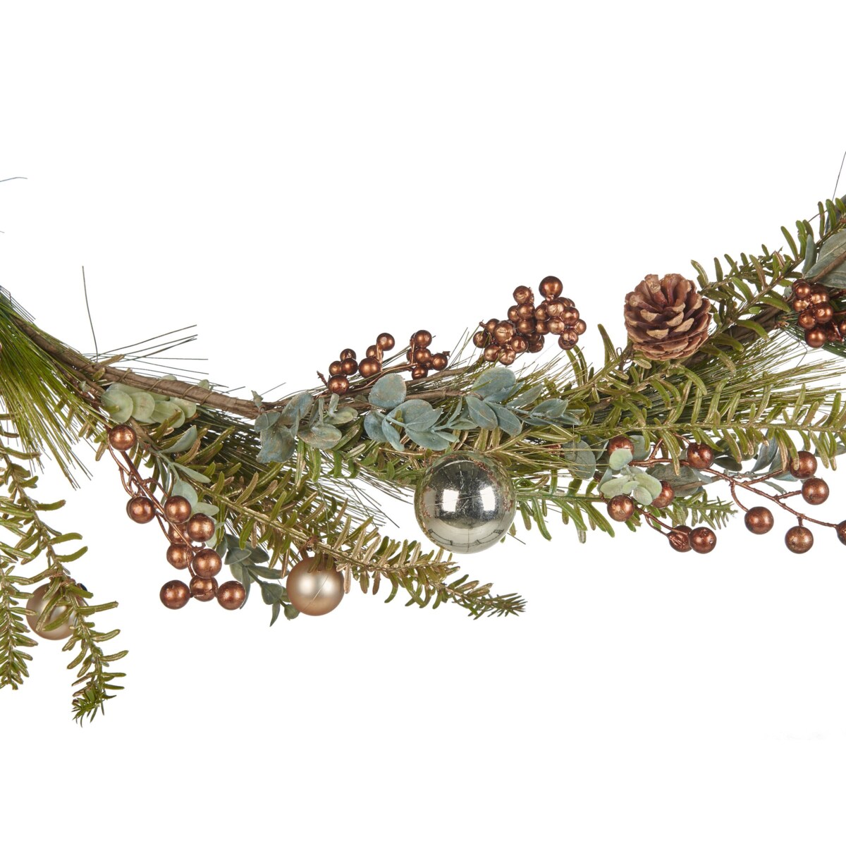 Świąteczna girlanda 150 cm zielono-miedziana ROTA