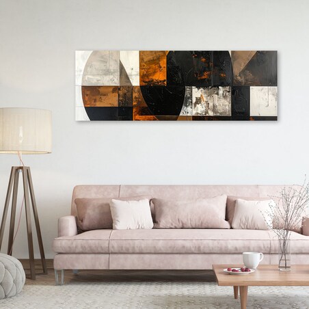 Obraz do salonu sypialni biura kuchni, Abstrakcja koła kształty brązowy szary