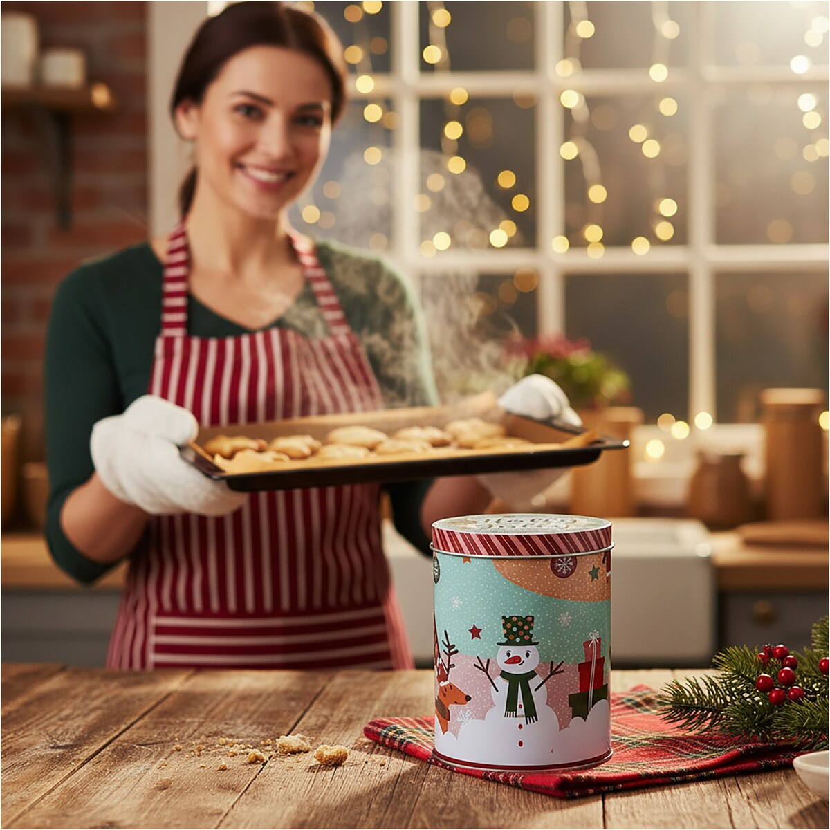 Puszka Na Pierniki Ciastka Boże Narodzenie 10X14 Cm Świąteczna Dekoracyjna Cukierki Słodycze