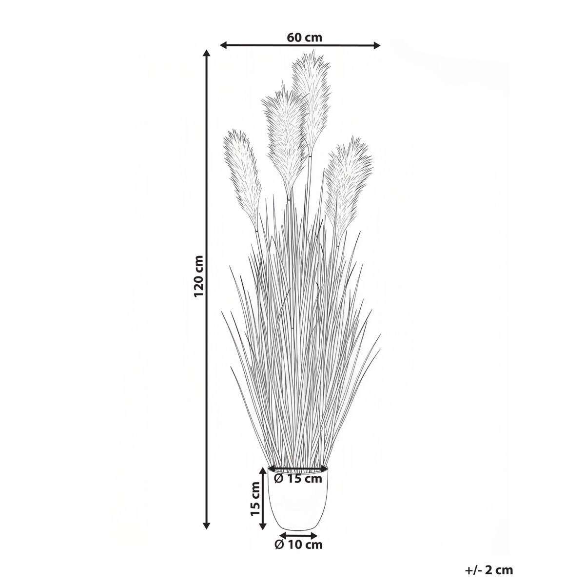 Sztuczna roślina PAMPAS GRASS 120 cm Zielony