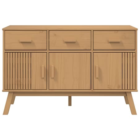 vidaXL Komoda OLDEN, brązowa, 114x43x73,5 cm, lite drewno sosnowe