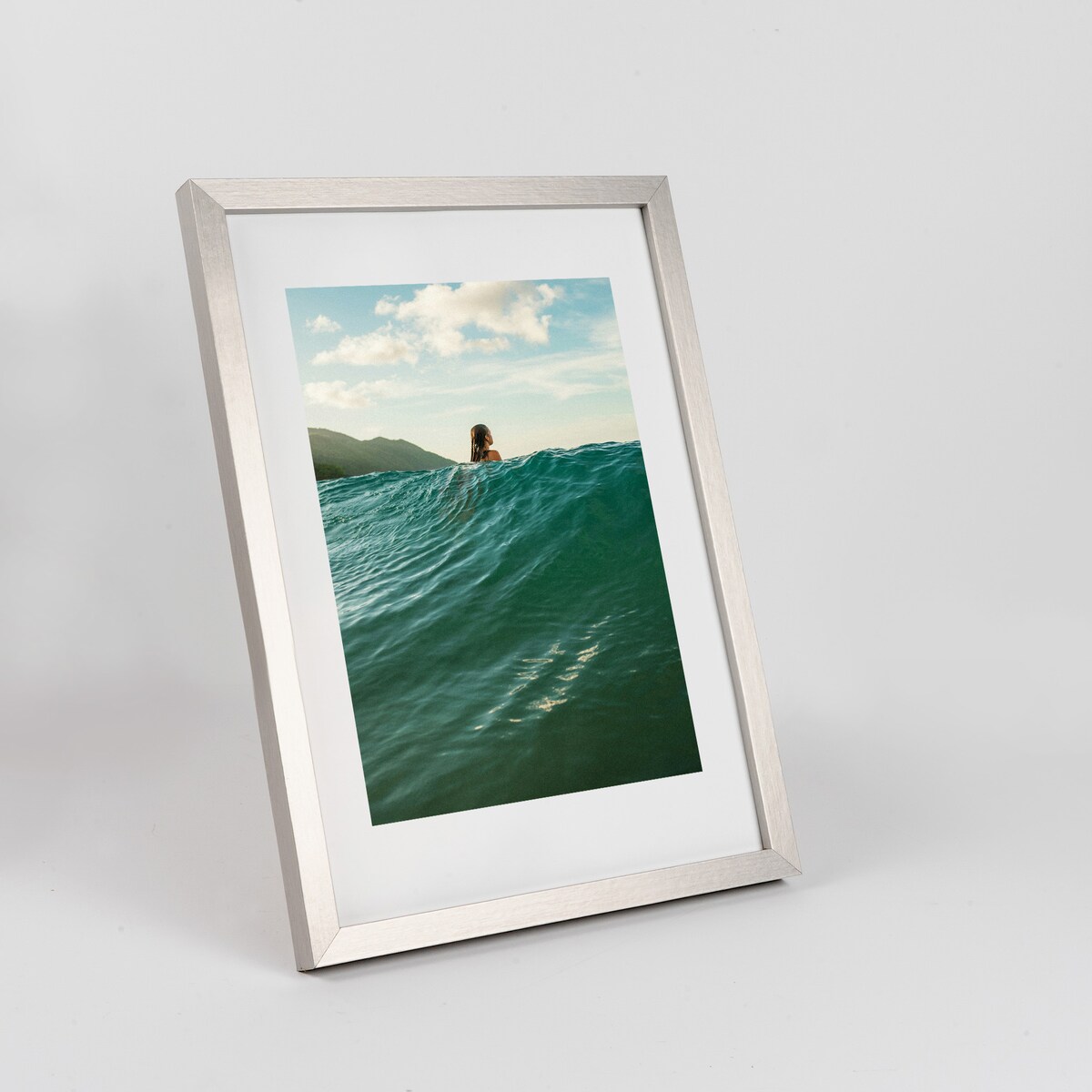 Srebrna ramka na zdjęcia 21x30 cm rama MDF ramki do zdjęć 30x21 cm FRAMAI®
