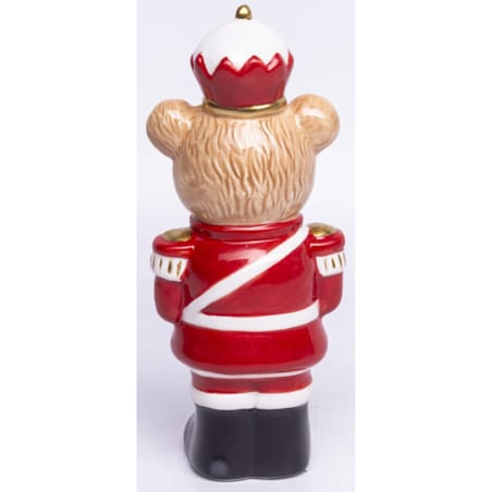 Figurka niedźwiadek 16x7x7 cm USO z biało-czerwonym ciasteczkiem na głowie