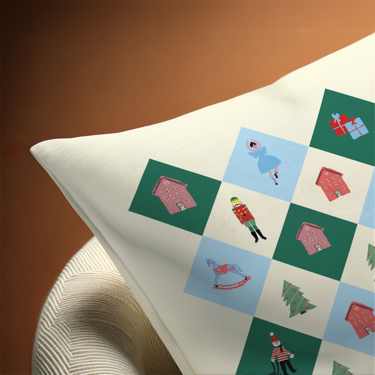 Poduszka świąteczna - Retro święta 45x45 cm