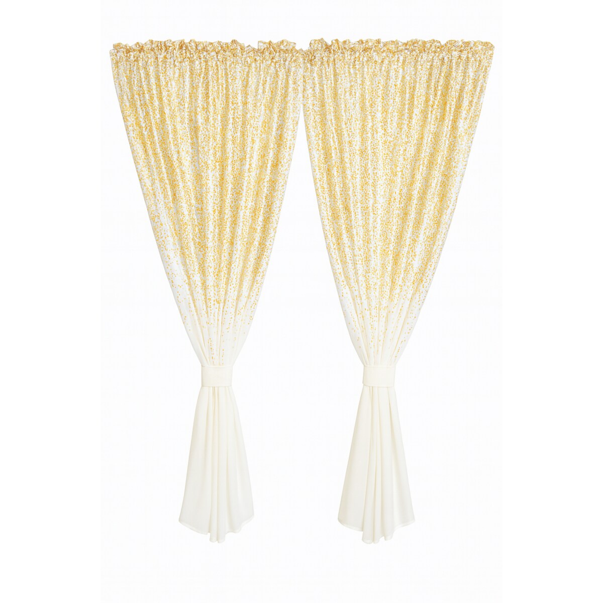 firana zakładana "złoty deszcz" ze złotym printem 400x160 | biała