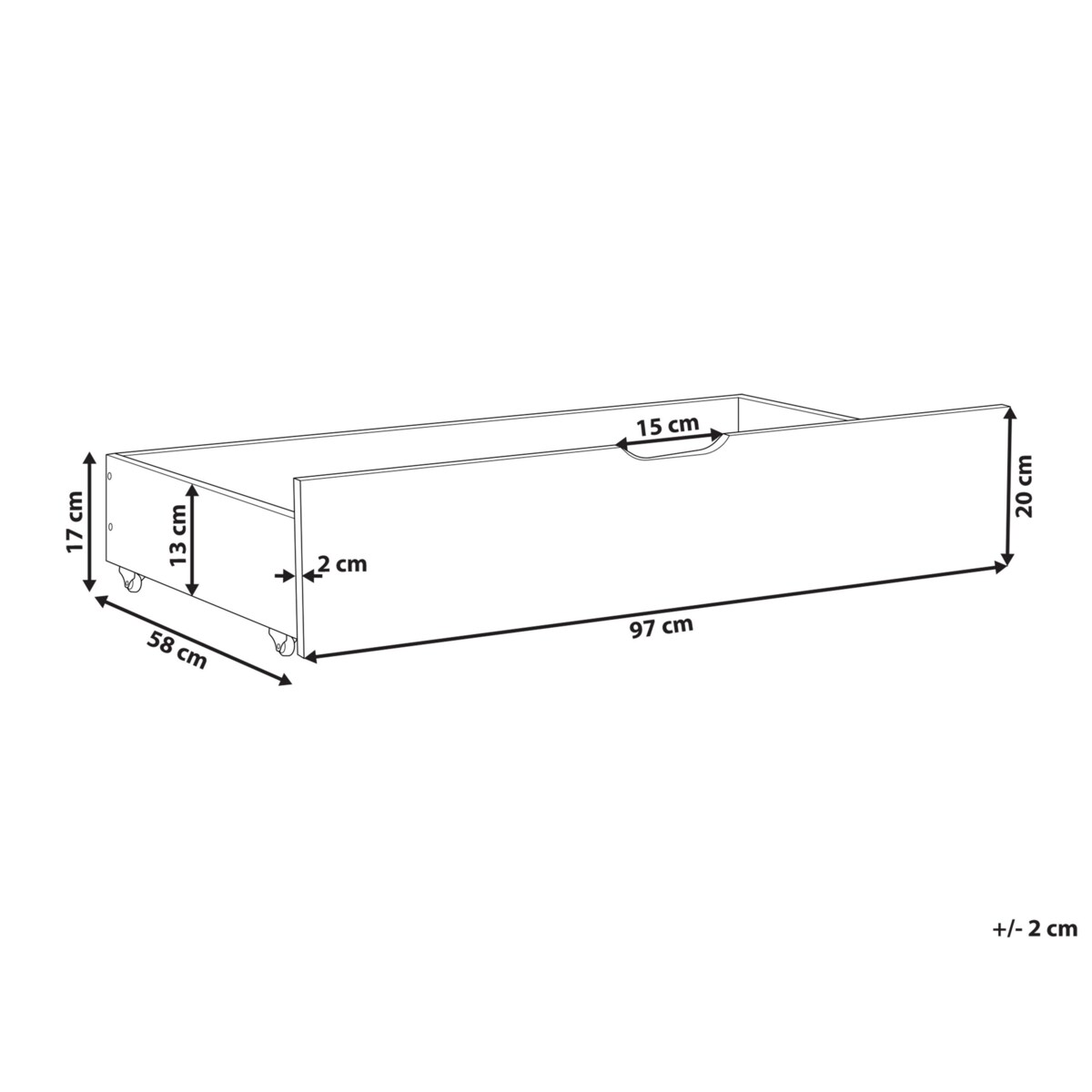 Zestaw 2 szuflad pod łóżko ciemne drewno RUMILLY