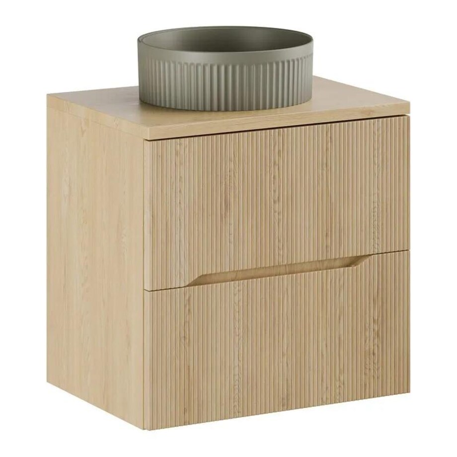 Szafka pod umywalkę NORDIC CREMONA 2S 60cm dąb cremona z umywalką nablatową BEYOND