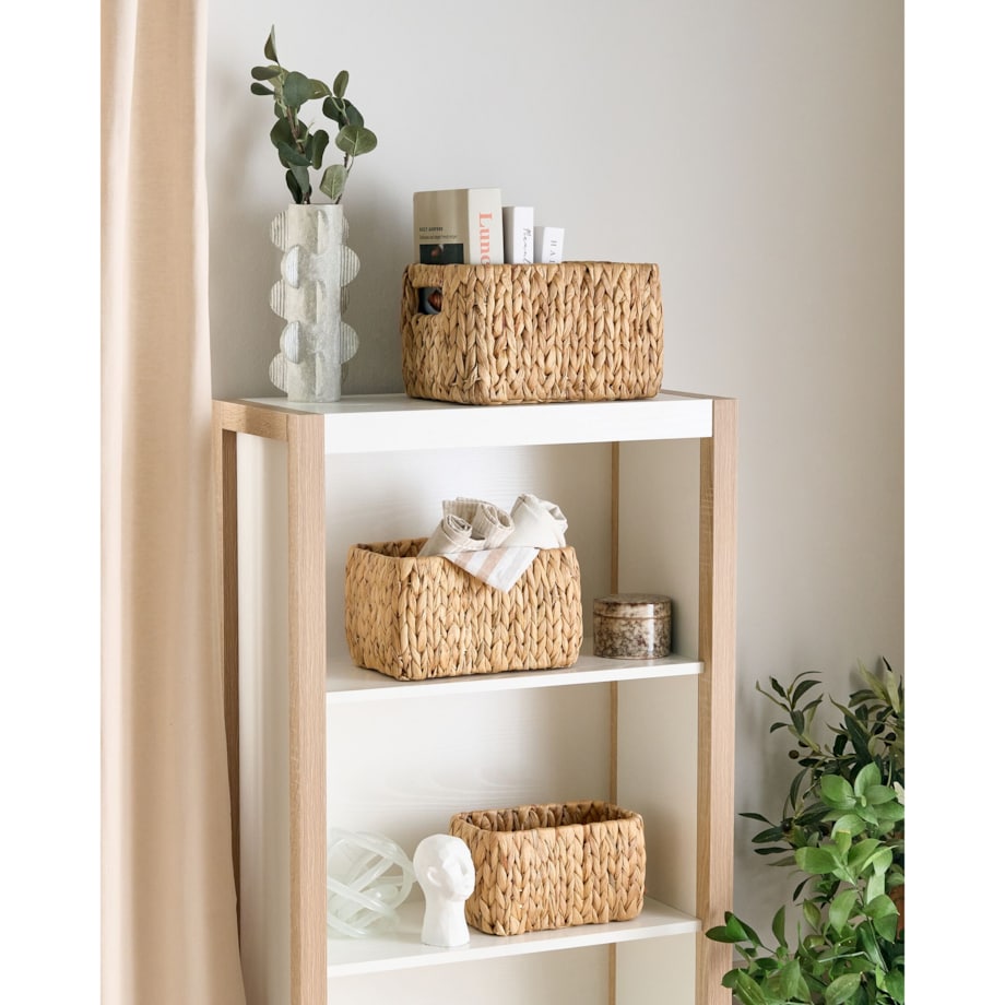 Zestaw 3 koszy z hiacyntu wodnego jasny HANOI