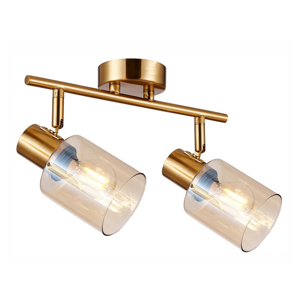 Podwójna lampa sufitowa Santia SPL-65342-2-BRO-AMB Italux mosiądz bursztynowy