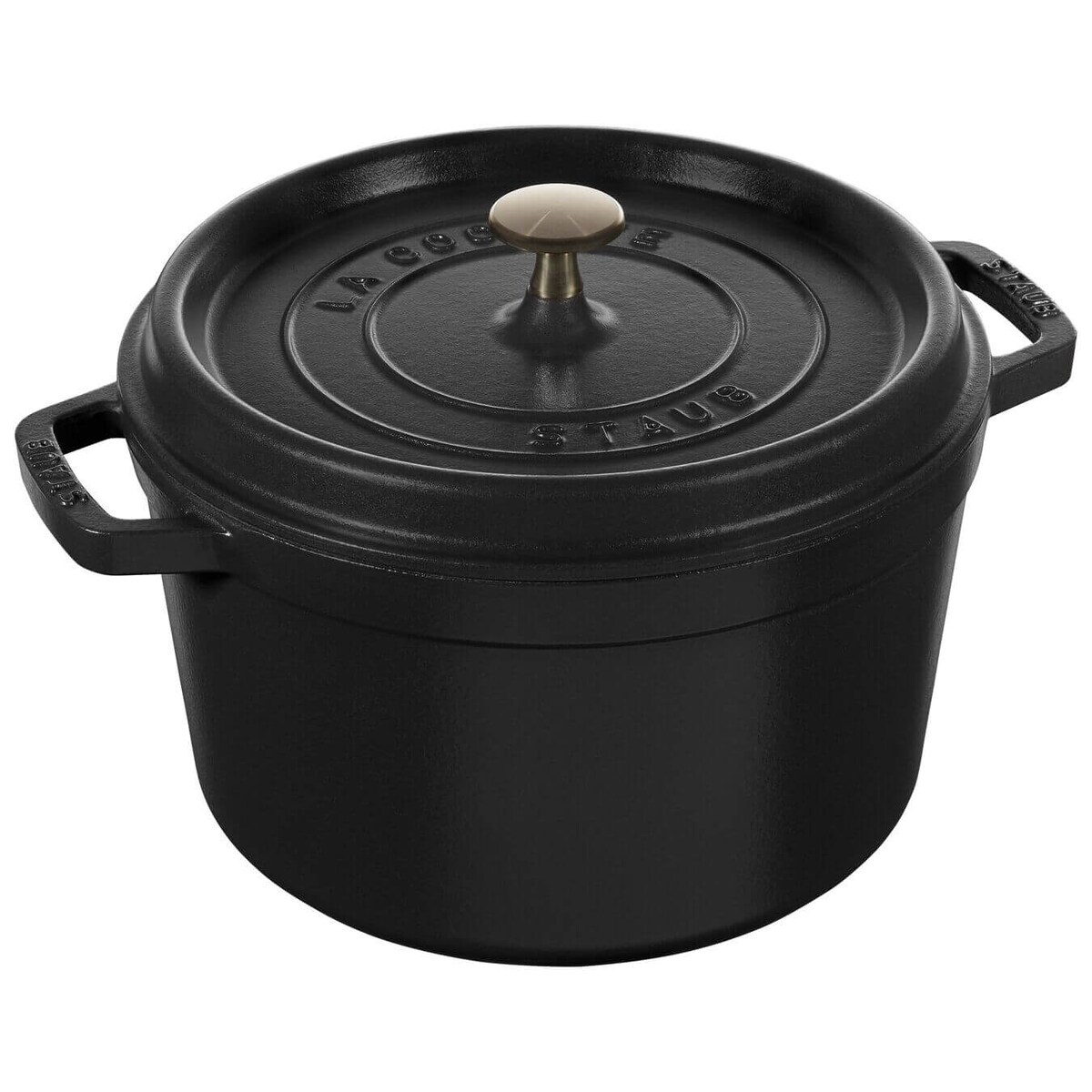 Garnek żeliwny okrągły wysoki Staub - 4.8 ltr, Czarny