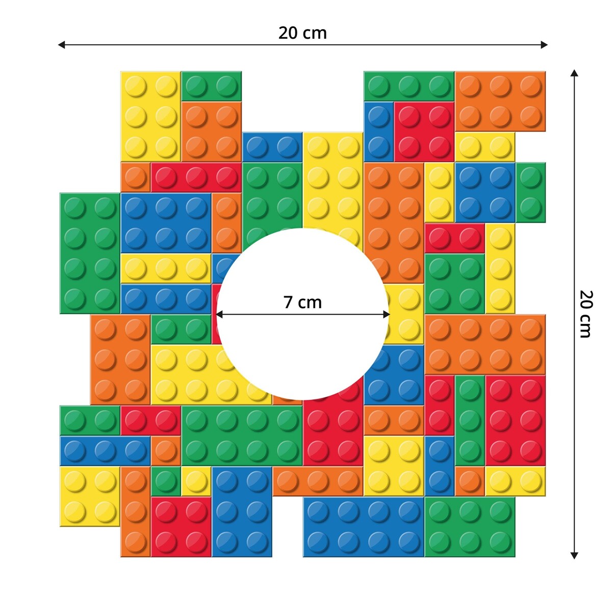 Naklejka Pod Włącznik Świata Kolorowe Klocki Lego Do Pokoju Dziecięcego 20x20cm