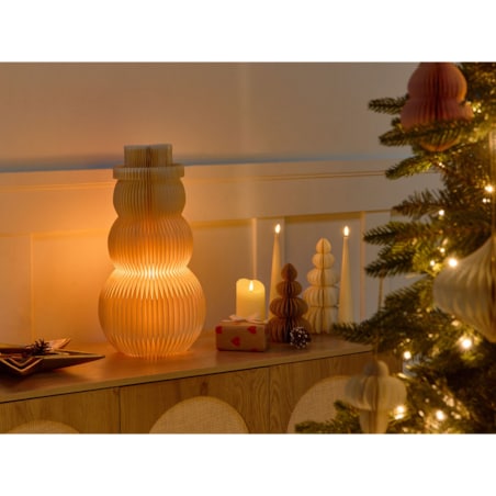 Dekoracja świąteczna Lampa stołowa BANGA Bałwan 51 cm Beżowy