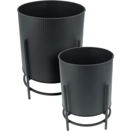 Osłonka metalowa 2 szt. 28x20x20 i 23,5x17x17 cm ARIZA czarna