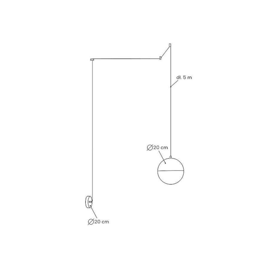 Lampa wisząca mocowana do ściany Bowl MSE010100173 biała czarna