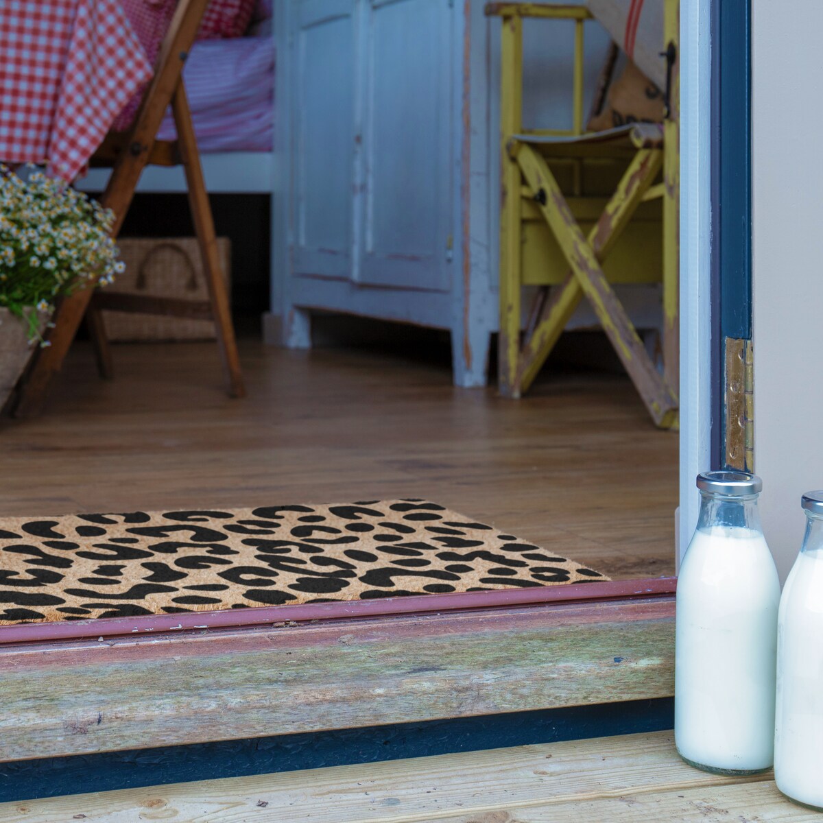 Leopard print doormat