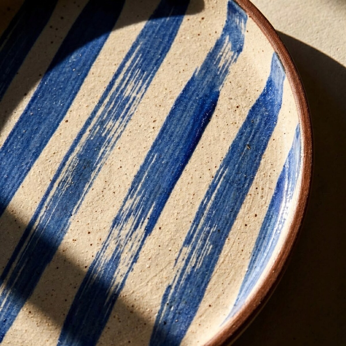 TALERZ DESEROWY W PASKI 20cm CERAMICZNY TALERZYK SERWIS NA SZTUKI CIASTO